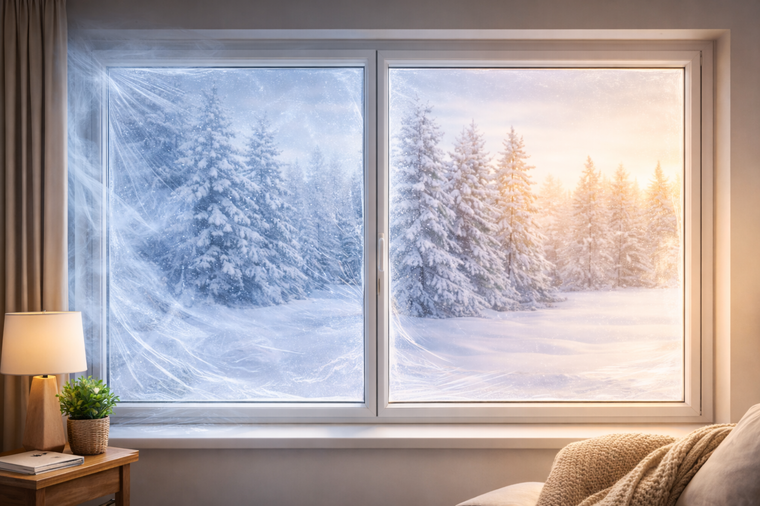 Folie izolatoare ferestre S-Eye 170 x 150 cm pentru reducerea pierderilor de căldură