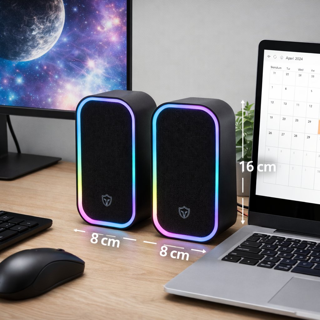 Boxe PC Gaming S Eye Battletron RGB, 10 W RMS, USB, Jack 3.5 mm