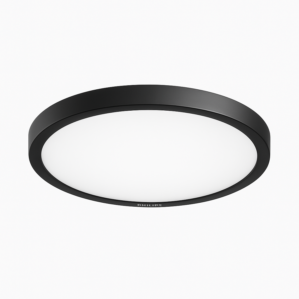 Plafoniera LED Philips CL200 Black, 10W, 1000 lm, 3000K, IP44, Ø24 cm