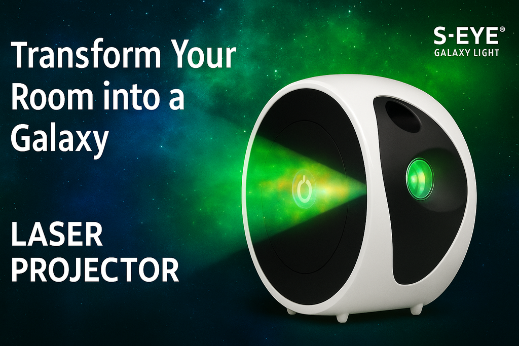 Proiector Laser RGB S-Eye Galaxy Light, Cer Instelat, Telecomanda si Timer Inteligent pentru Relaxare
