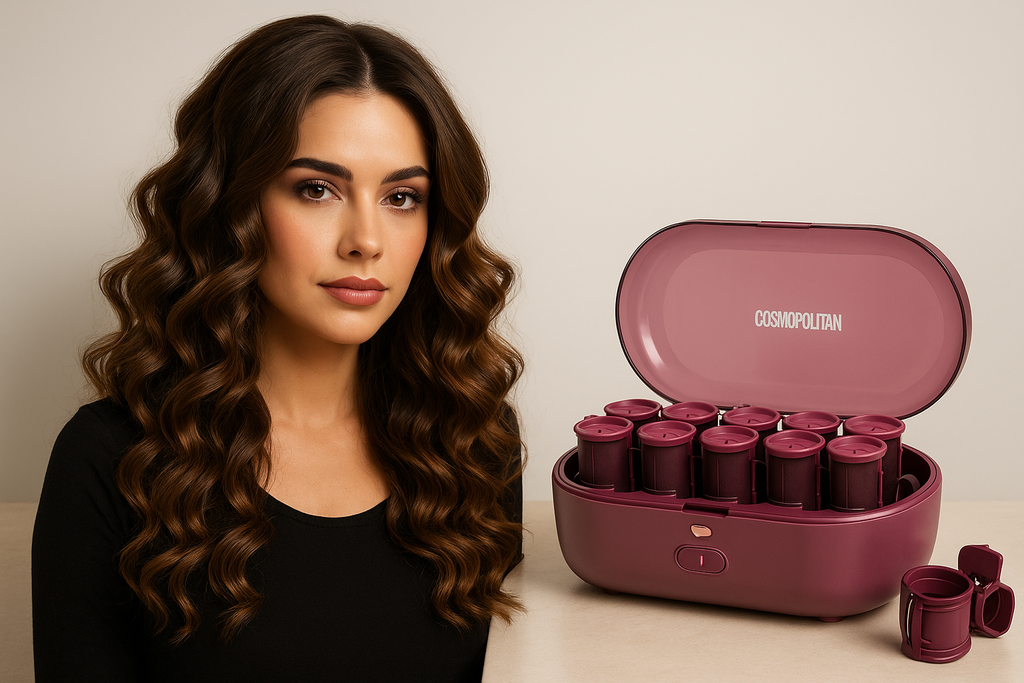 Set bigudiuri termine Cosmopolita s-eye Încălzite 430W cu 10 rol și mănușă anti-căldură