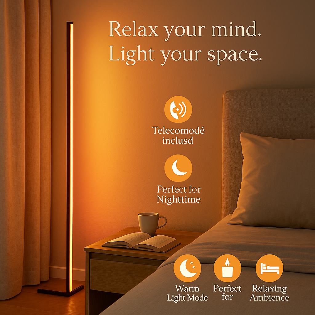 Lampa LED Grundig RGB 140 cm cu Telecomanda si Reactie la Muzica – Iluminare Inteligenta pentru Camera Moderna