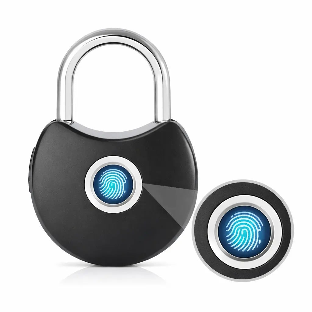 Lacăt inteligent s-Eye cu amprentă, aplicație Tuya, fără cheie, USB reîncărcabil, IP65, negru