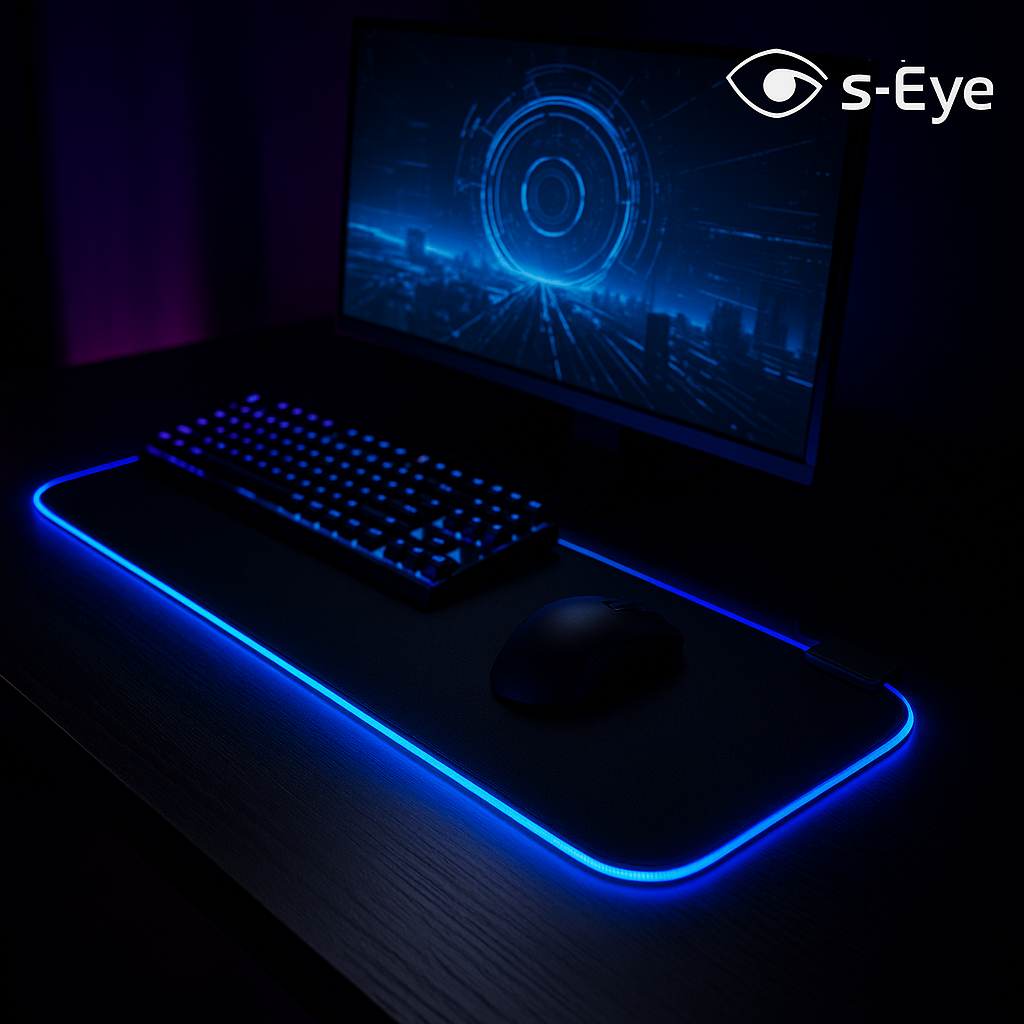 Mouse Pad RGB s-Eye XXL, Control Wi-Fi, Iluminare Inteligentă, 90x30cm