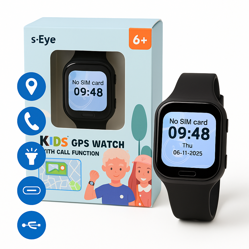 Smartwatch s-Eye pentru Copii cu GPS, Apel SIM și Localizare în Timp Real
