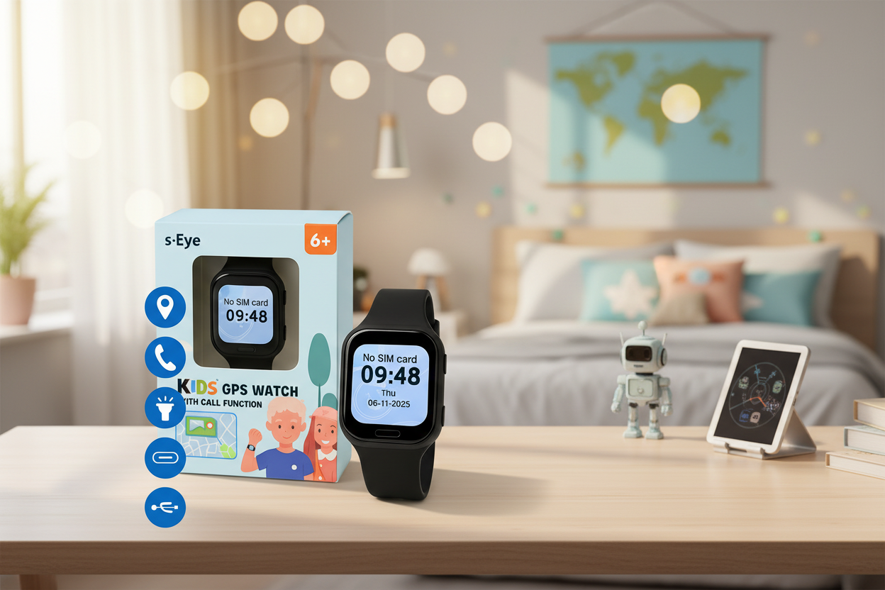 Smartwatch s-Eye pentru Copii cu GPS, Apel SIM și Localizare în Timp Real