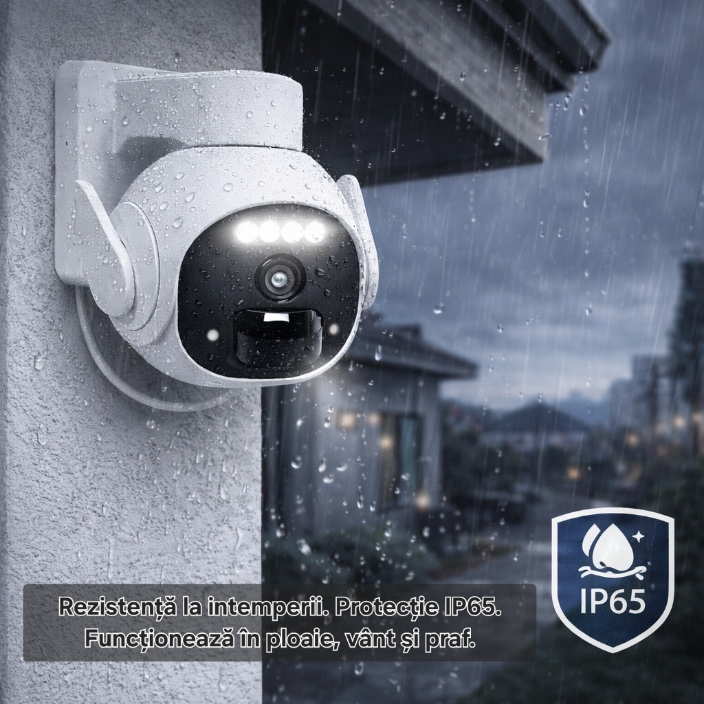 Camera supraveghere s-Eye LSC WiFi cu alimentare solară, PTZ, 1296p HD, detecție mișcare, sirenă, vedere nocturnă, IP65