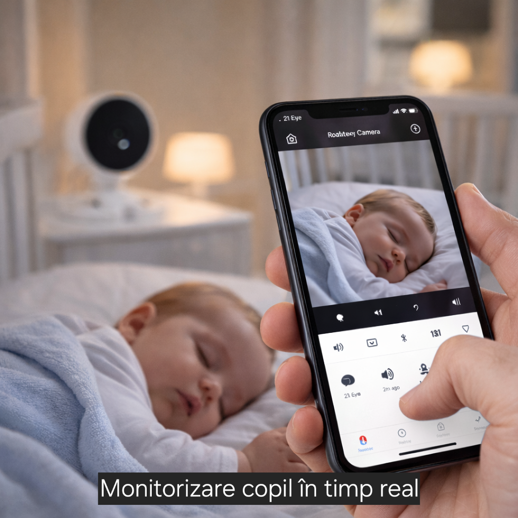 Cameră Supraveghere Interior s-Eye model LSC, Full HD 1080p, WiFi 2.4GHz, Audio Bidirecțional, Night Vision 5m, Unghi 75°, Alb