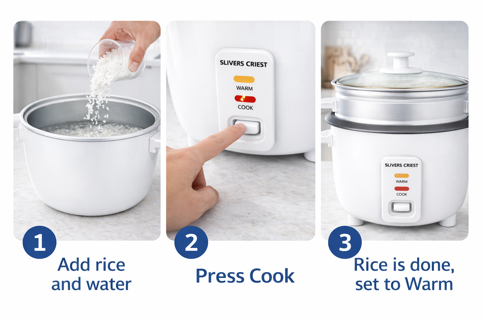 Aparat de gătit orez Royal Slivers Crist SC-750W, 4 L, funcție Warm, vas din aluminiu