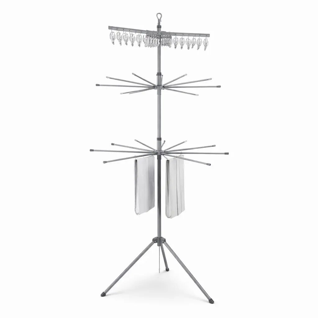 Uscător rufe vertical pliabil 170 cm cu brațe rotative 360° pentru interior și exterior