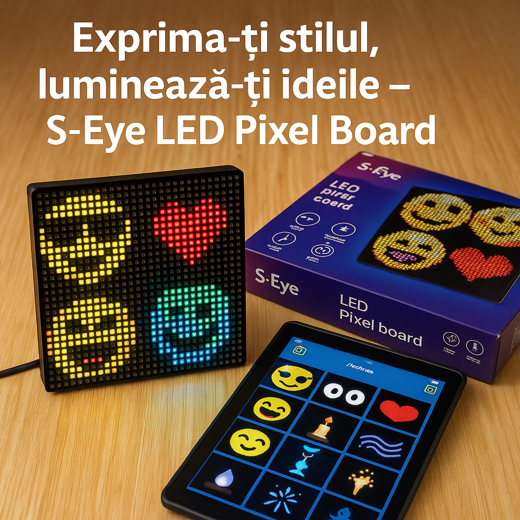 Tabla LED S-Eye 130×130 mm – Personalizabila prin Aplicatie Mobila iOS & Android