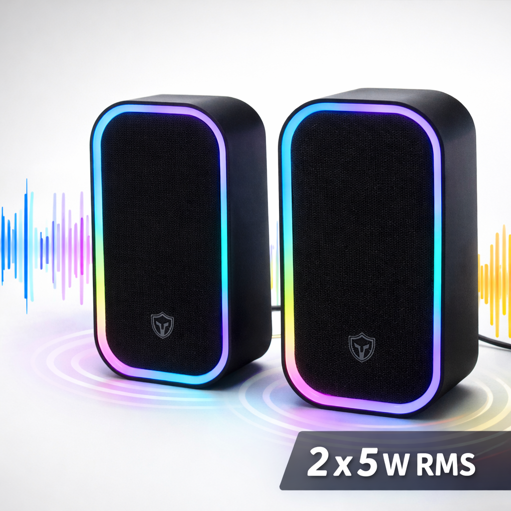 Boxe PC Gaming S Eye Battletron RGB, 10 W RMS, USB, Jack 3.5 mm