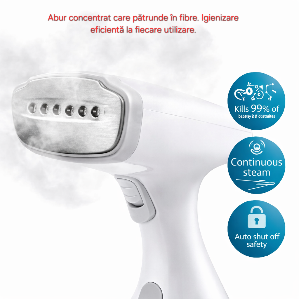 Calcator vertical cu abur s-Eye Tristar 1500W, abur continuu 25 g minut, rezervor 0.3L