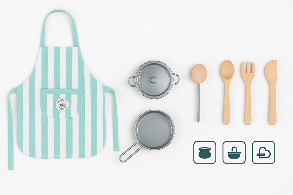 Bucătărie din Lemn S-Eye pentru Copii 60x30x93 cm cu 8 Piese și Accesorii FSC