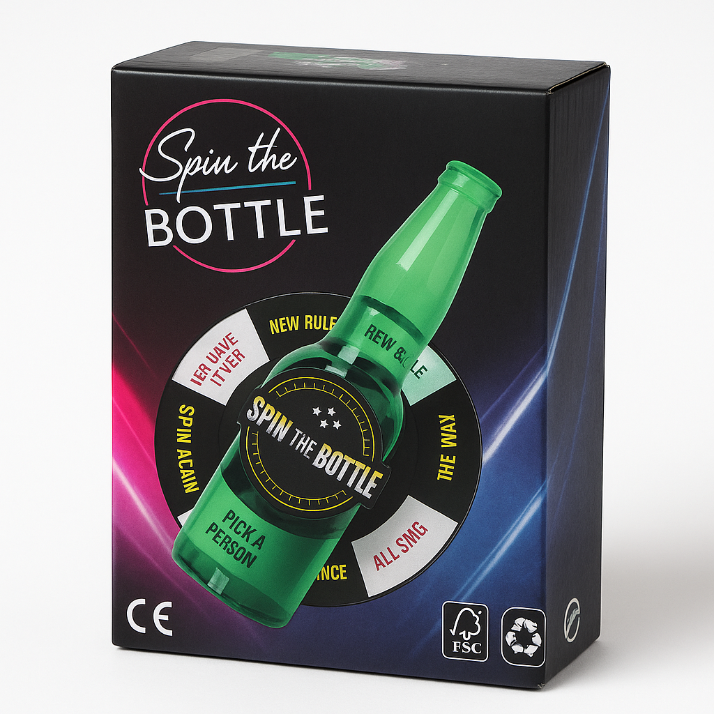 Joc de petrecere s-Eye,  Spin The Bottle SI, „Învârte sticla”, cu provocări amuzante, pentru grupuri de prieteni