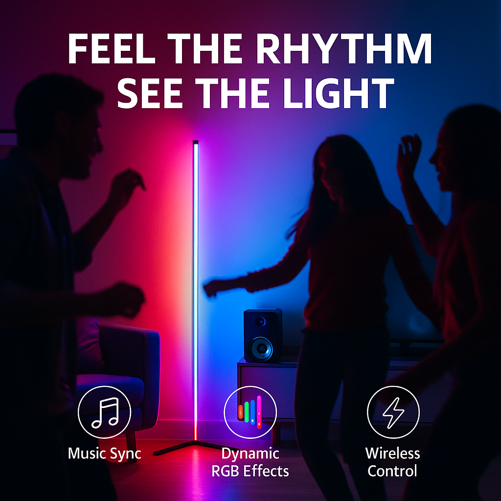 Lampa LED Grundig RGB 140 cm cu Telecomanda si Reactie la Muzica – Iluminare Inteligenta pentru Camera Moderna