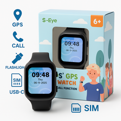 ⌚ Smartwatch S-Eye pentru Copii cu GPS – Video Call, Buton SOS, Apel SIM, SeTracker2, 6+
