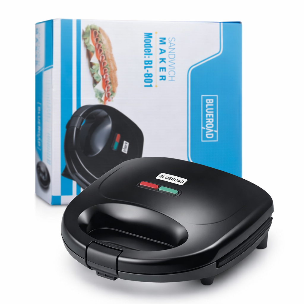 Sandwich Maker BLUEROAD BL 801, 750 W, plăci antiaderente, 2 sandvișuri, indicator luminos