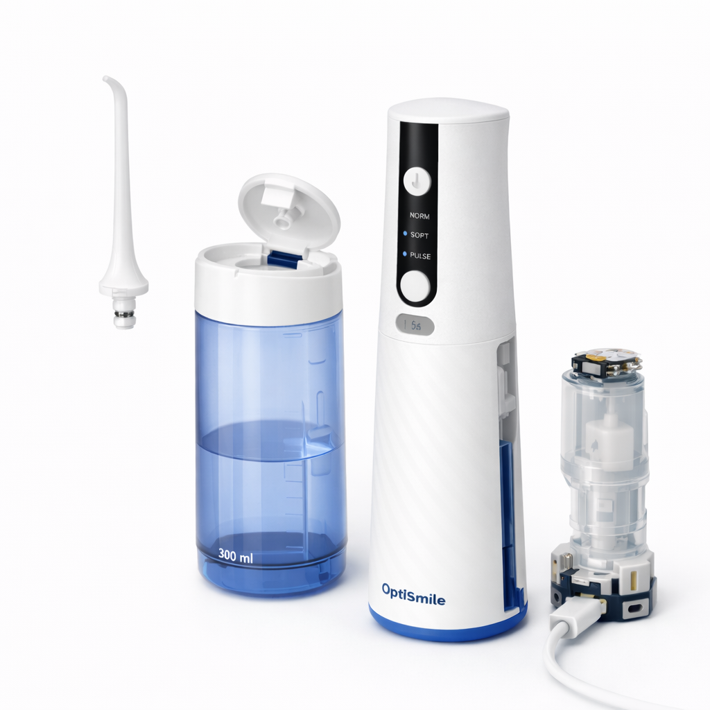 Irigator Bucal S-Eye OptiSmile Portabil cu Jet de Apa, 3 Moduri, USB-C