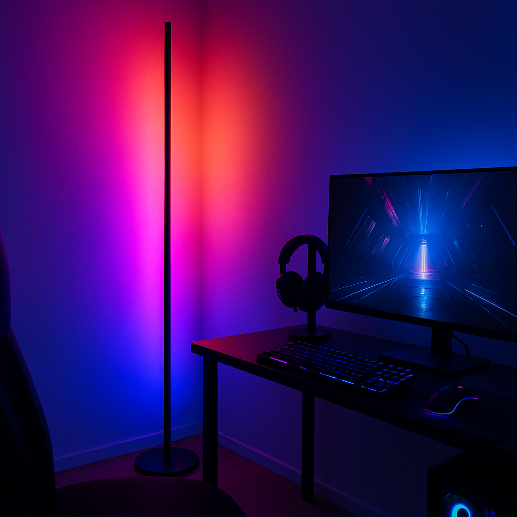 Lampa Philips RGBIC 142 cm, 13 moduri lumina, telecomanda, gradient si efecte dinamice