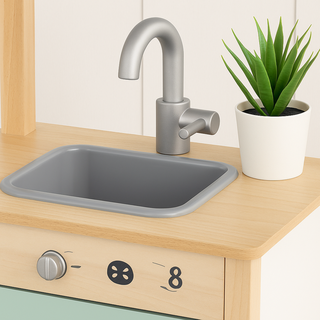 Bucătărie din Lemn S-Eye pentru Copii 60x30x93 cm cu 8 Piese și Accesorii FSC