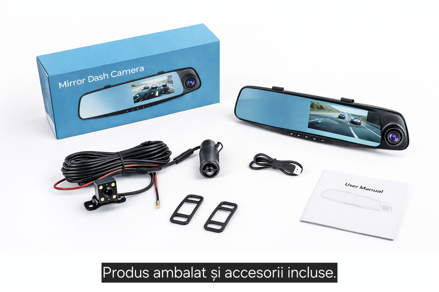 Camera  auto, oglinda DVR s-Eye față spate Full HD 1080p cu cameră marșarier