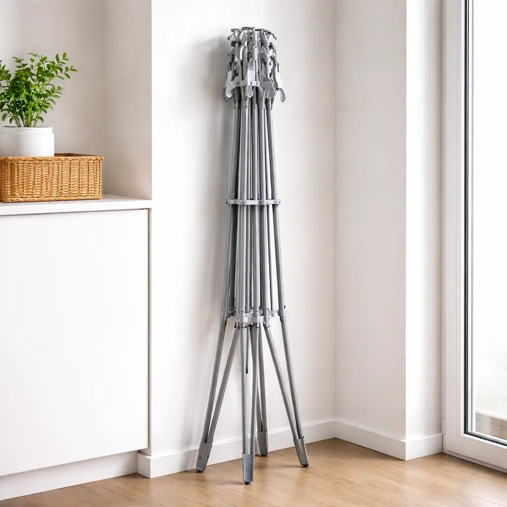 Uscător rufe vertical pliabil 170 cm cu brațe rotative 360° pentru interior și exterior