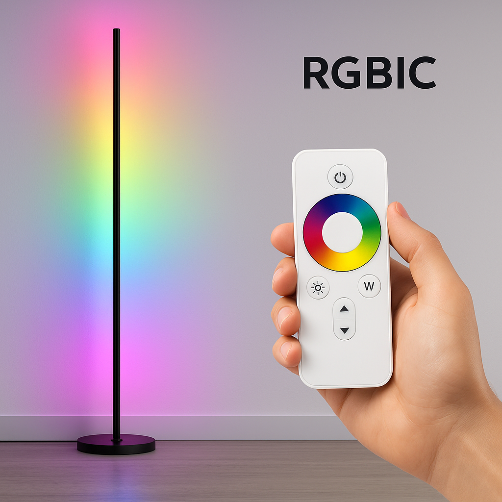 Lampa Philips RGBIC 142 cm, 13 moduri lumina, telecomanda, gradient si efecte dinamice