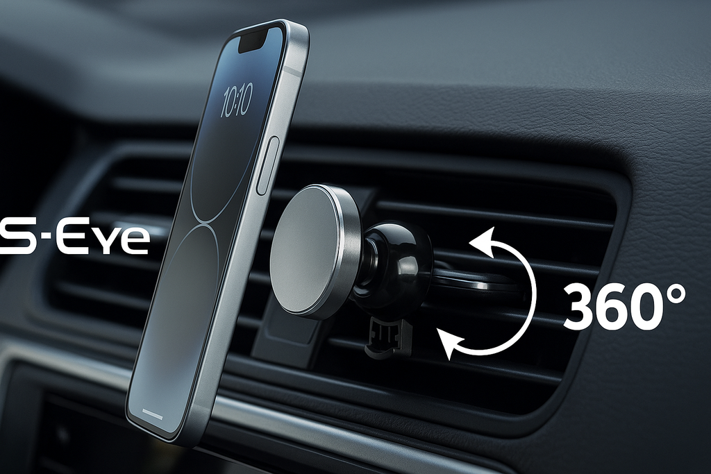 Suport auto magnetic S-Eye pentru telefon, prindere pe grila de ventilatie, rotire 360