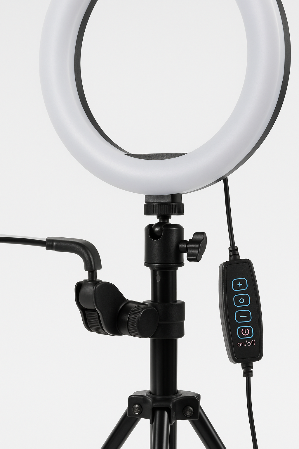 Lampa Selfie XXL 140 LED, Lumina Rece-Calda-Neutra, Stativ Metalic Reglabil, USB