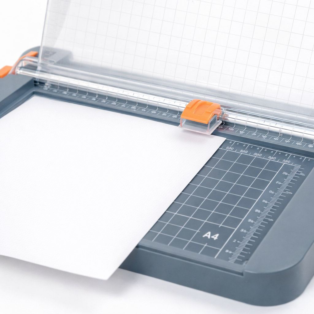 Ghilotină hârtie A4 s-Eye cu riglă integrată și compartimente de depozitare