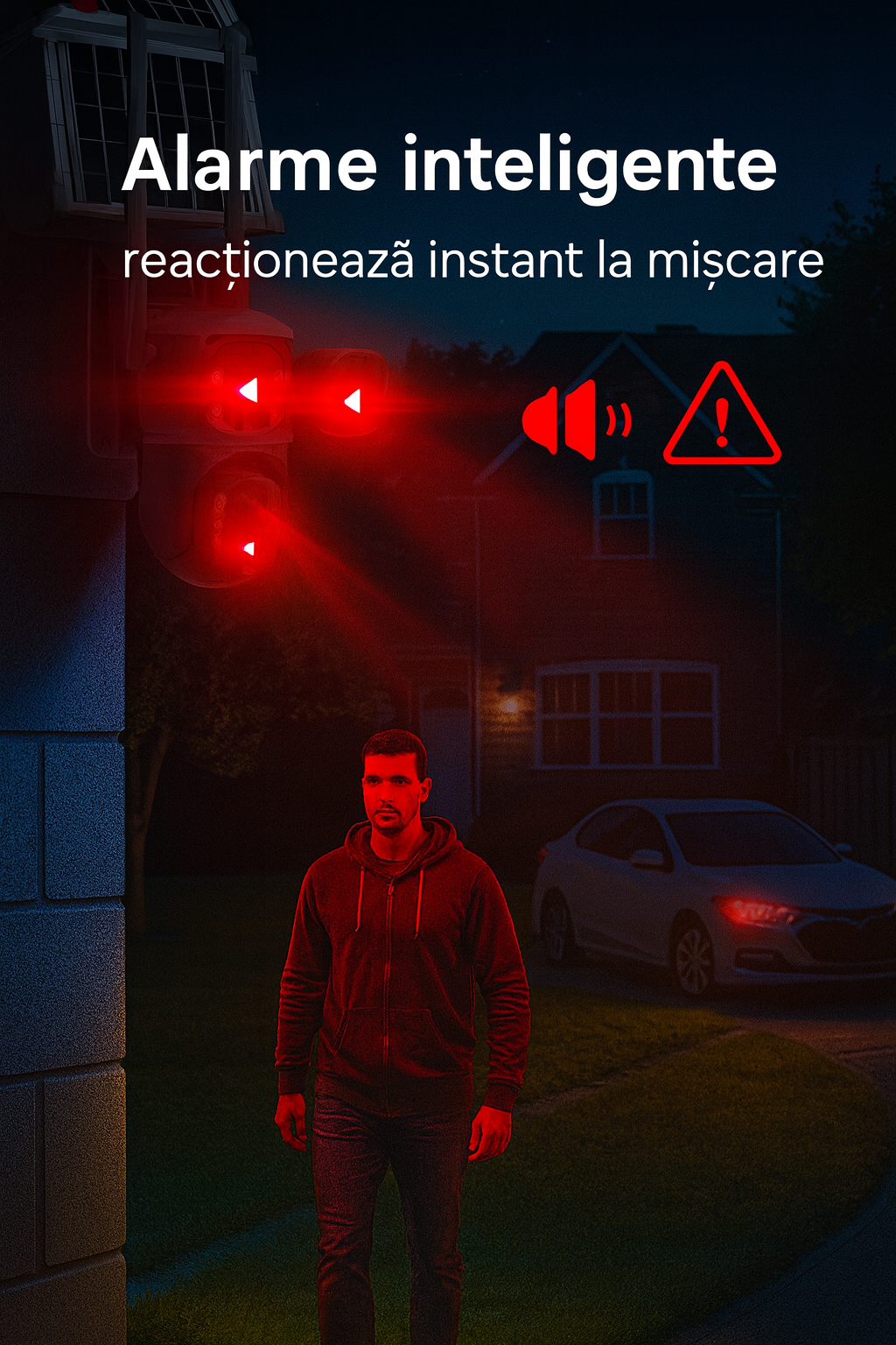 Cameră de Supraveghere Exterioară s-Eye Tripla 4G, 12MP Ultra HD, Zoom 10X, PTZ, Alimentare Solară 7.5W, Baterie 8000mAh