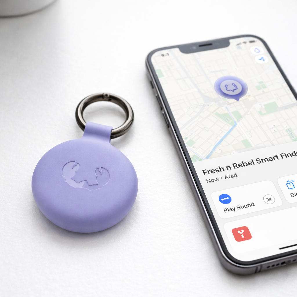 Localizator Smart Fresh n Rebel, Apple Find My si Google Find My Device, Bluetooth 5.3, IP66, Baterie 24 Luni, Mov