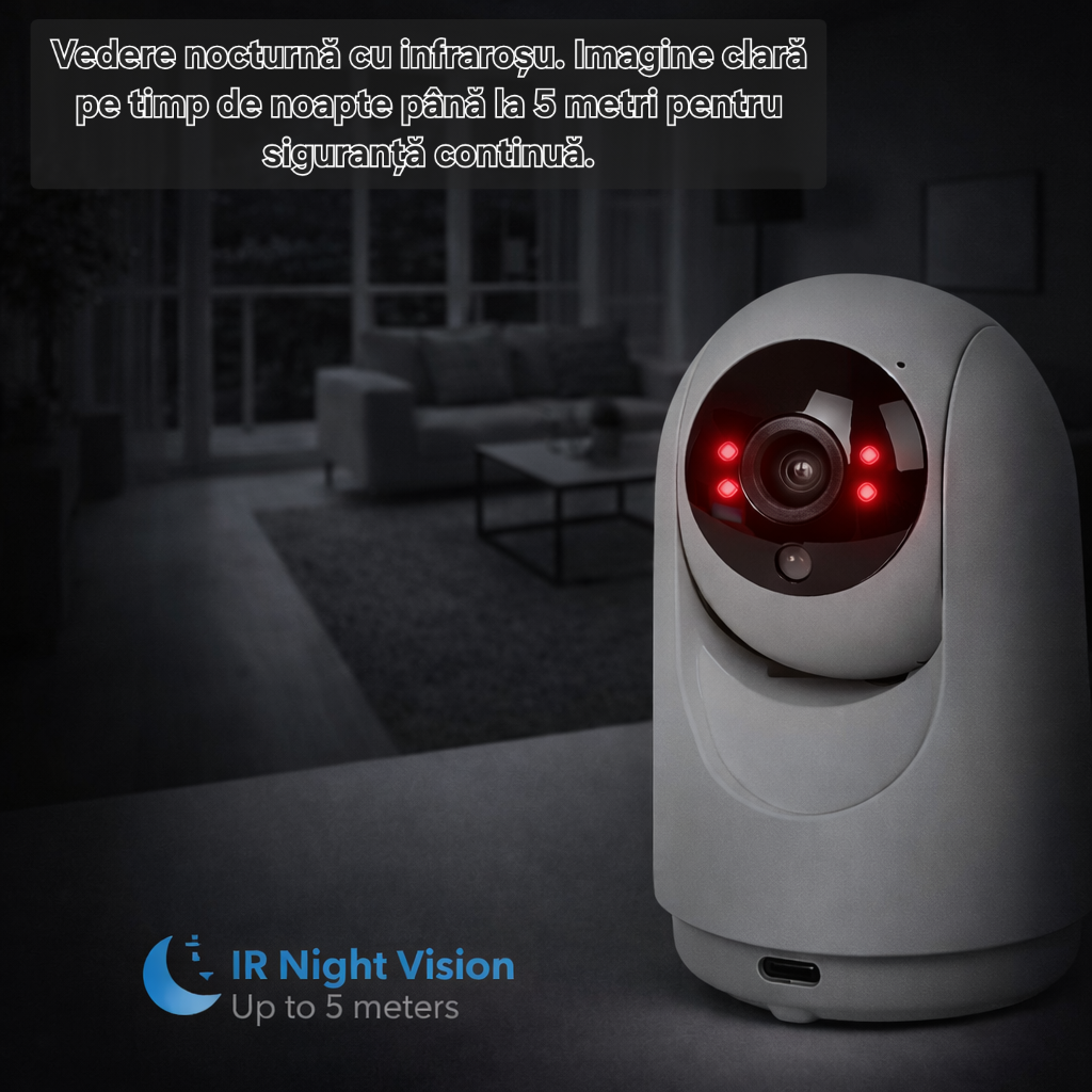 Camera supraveghere WiFi S Eye LSC rotativă HD 1296p cu vedere nocturnă detectare mișcare și audio bidirecțional