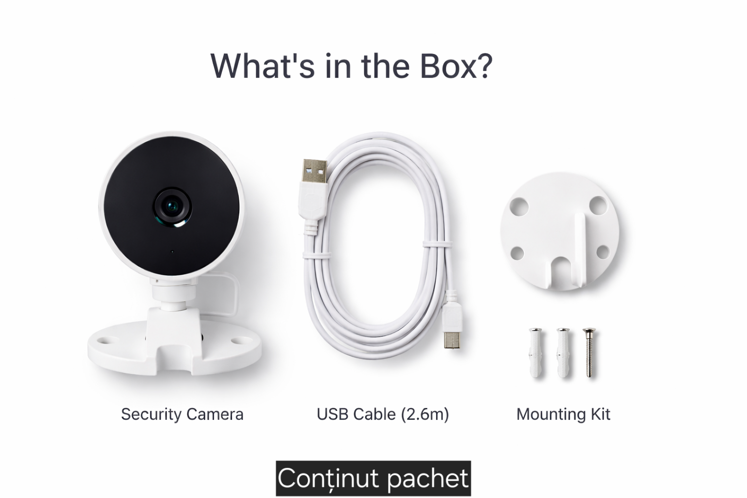 Cameră Supraveghere Interior s-Eye model LSC, Full HD 1080p, WiFi 2.4GHz, Audio Bidirecțional, Night Vision 5m, Unghi 75°, Alb