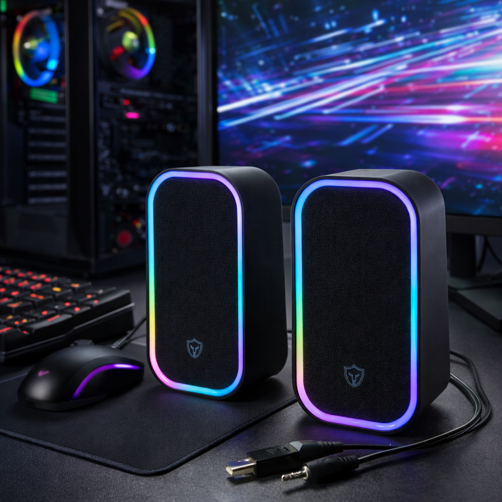 Boxe PC Gaming S Eye Battletron RGB, 10 W RMS, USB, Jack 3.5 mm