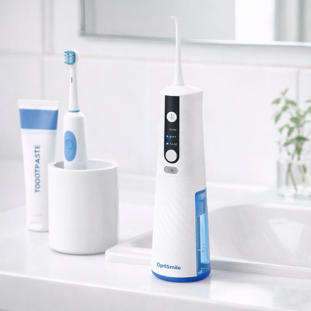 Irigator Bucal S-Eye OptiSmile Portabil cu Jet de Apa, 3 Moduri, USB-C