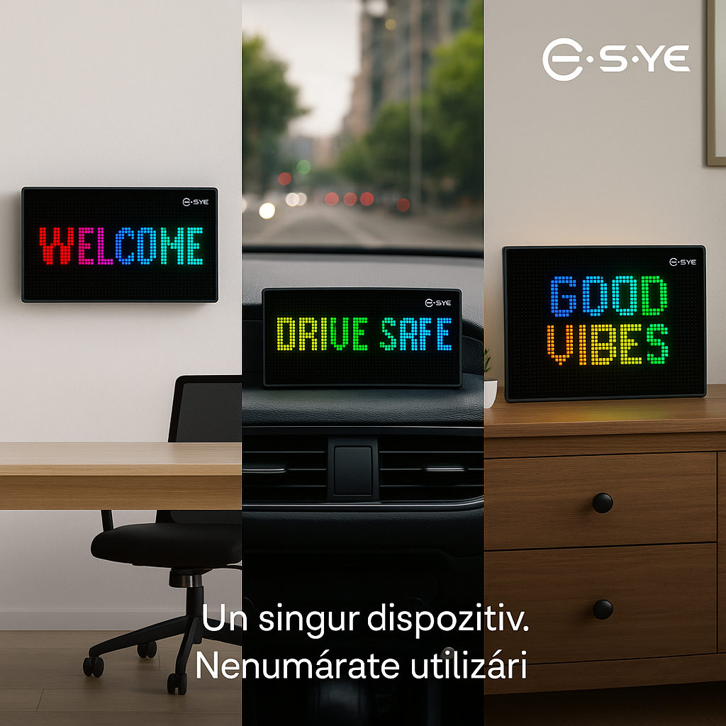 Tabla LED S-Eye 130×130 mm – Personalizabila prin Aplicatie Mobila iOS & Android