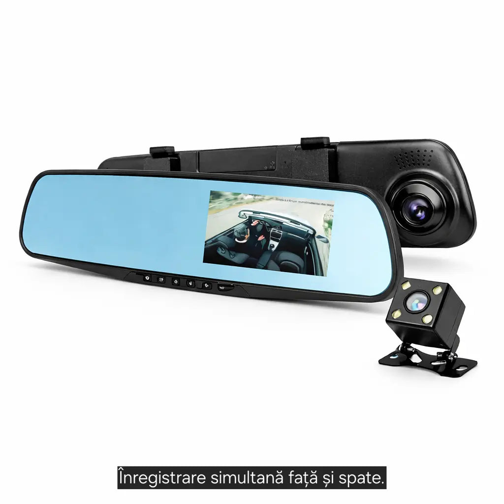 Camera  auto, oglinda DVR s-Eye față spate Full HD 1080p cu cameră marșarier