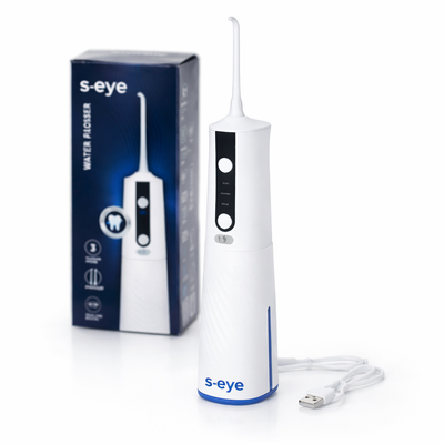 🦷 Irigator Bucal S-Eye OptiSmile Portabil – 3 Moduri, Jet Apă, USB-C, Implanturi & Călătorii