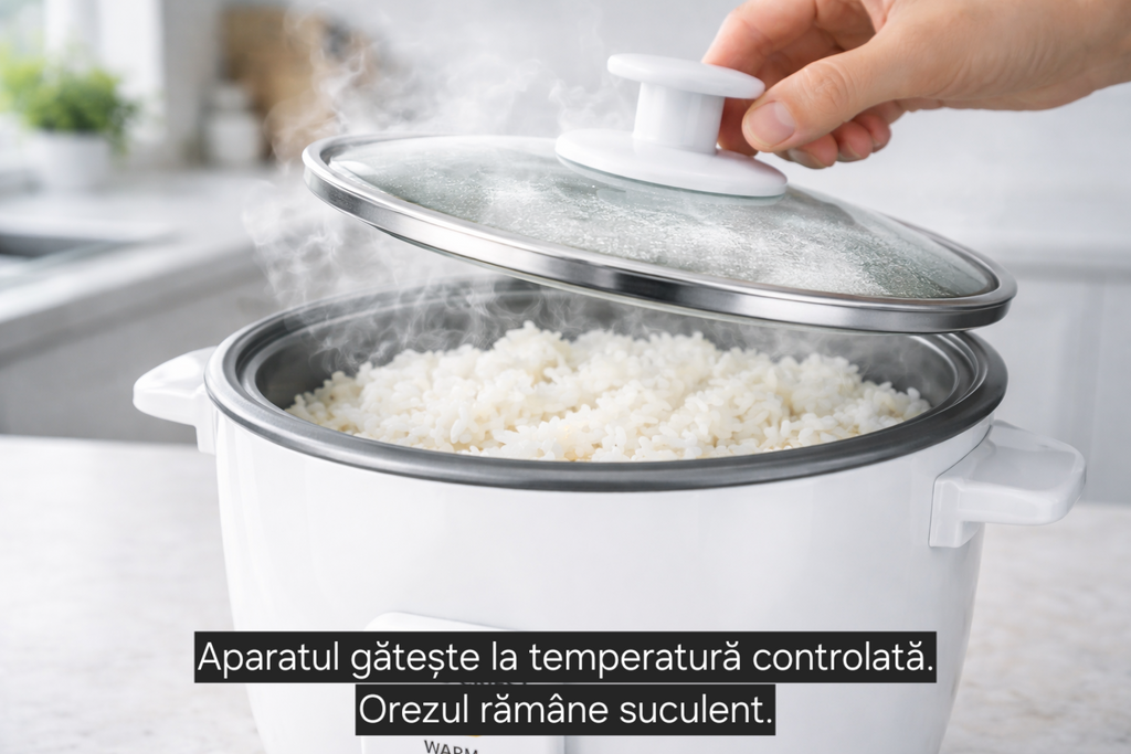 Aparat de gătit orez Royal Slivers Crist SC-750W, 4 L, funcție Warm, vas din aluminiu