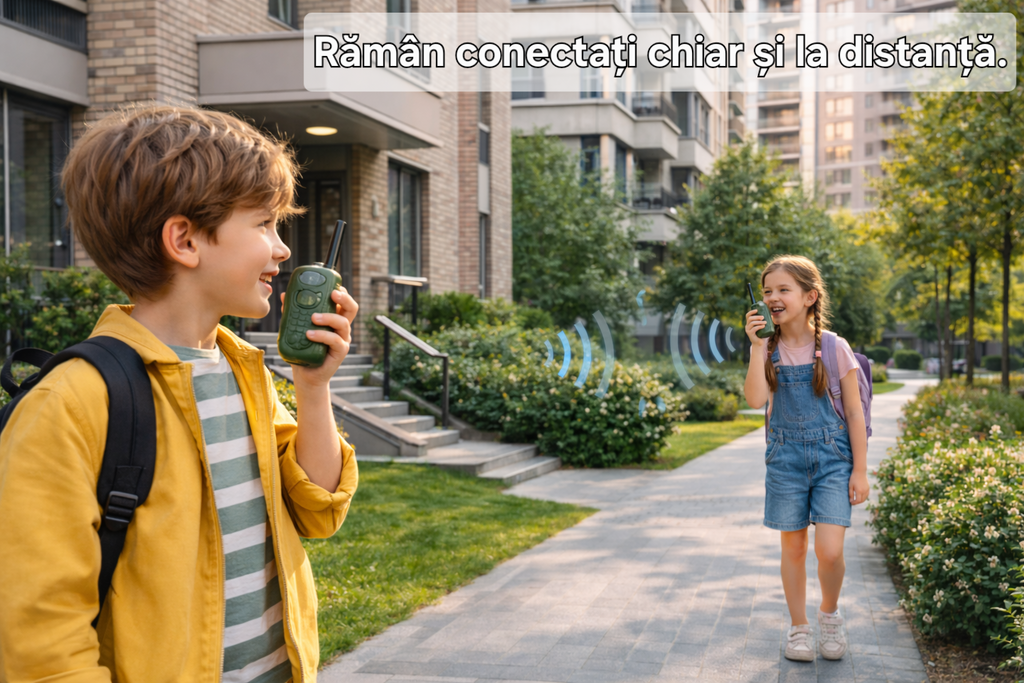 Stație Walkie Talkie copii S Eye set 2 bucăți cu lanternă LED și rază până la 3 km