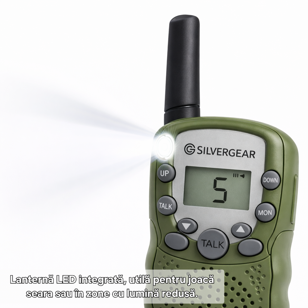 Stație Walkie Talkie copii S Eye set 2 bucăți cu lanternă LED și rază până la 3 km