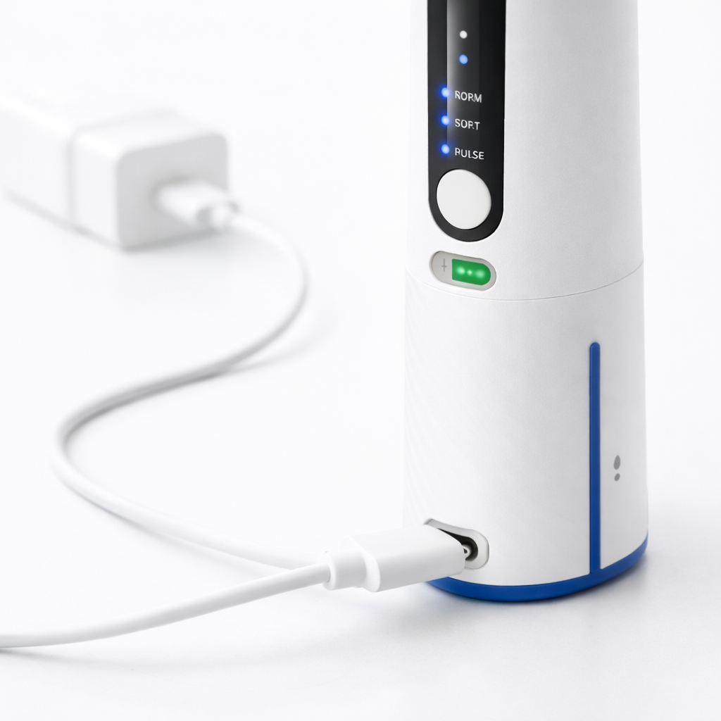 Irigator Bucal S-Eye OptiSmile Portabil cu Jet de Apa, 3 Moduri, USB-C
