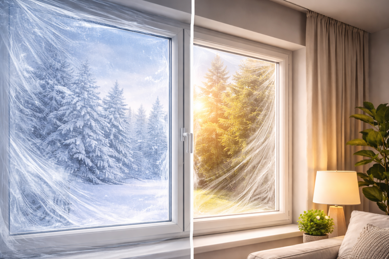 Folie izolatoare ferestre S-Eye 170 x 150 cm pentru reducerea pierderilor de căldură