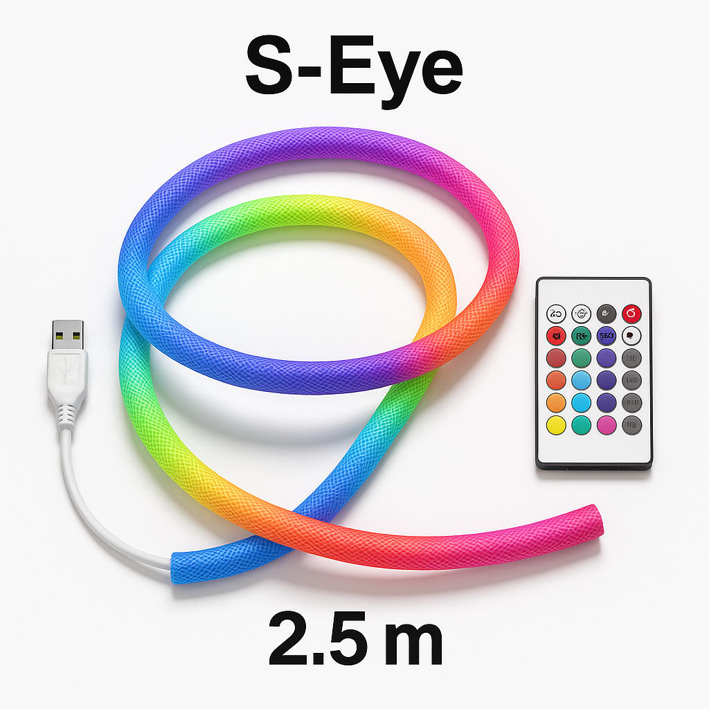 S-Eye Tub luminos RGB 2.5 m cu material textil flexibil si control remote