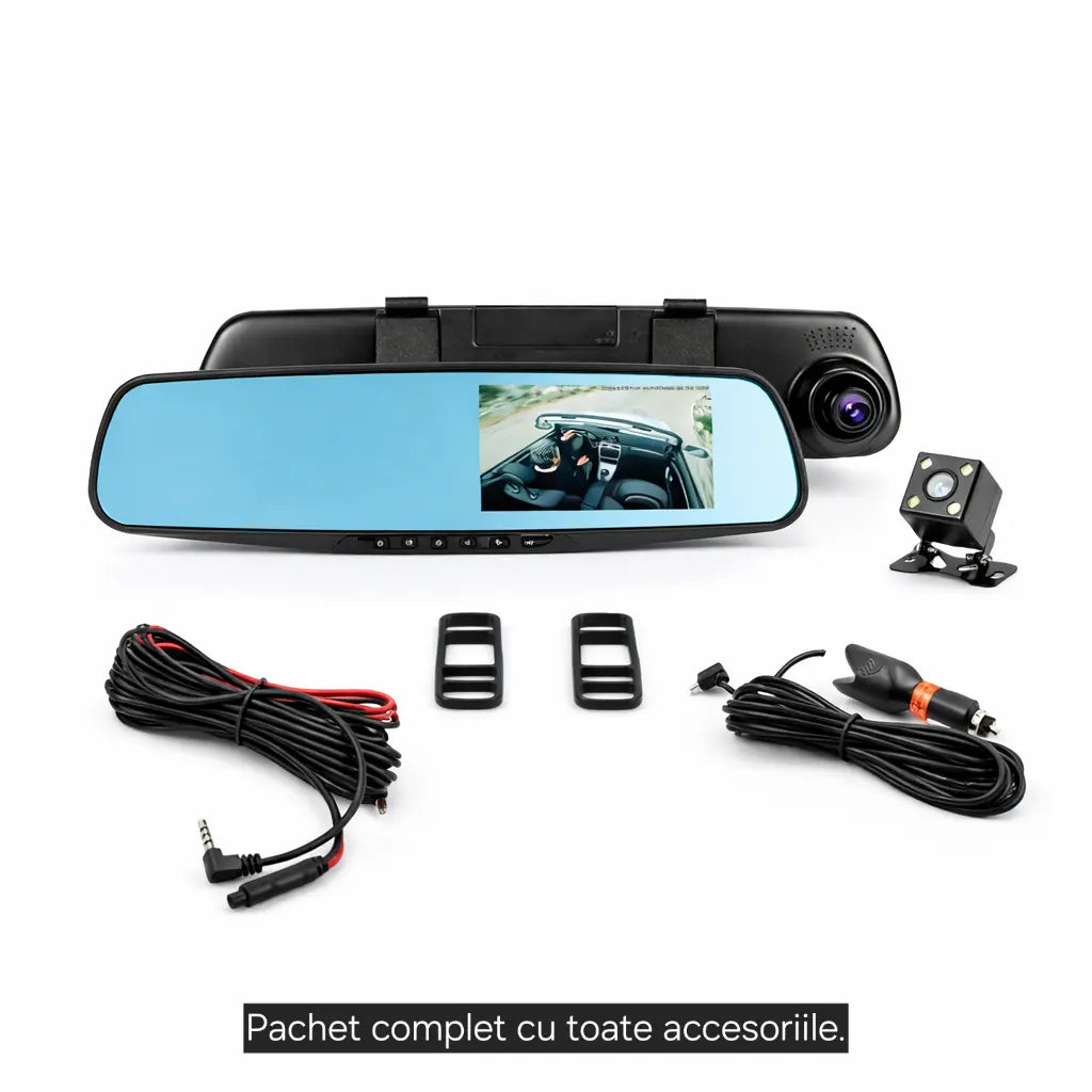 Camera  auto, oglinda DVR s-Eye față spate Full HD 1080p cu cameră marșarier