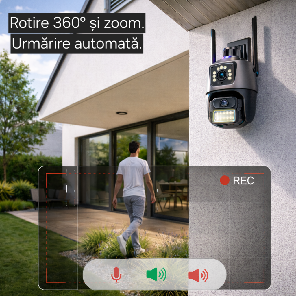 Cameră supraveghere S-Eye WiFi PTZ 6MP, zoom optic 10X, detectare persoane, vedere nocturnă color