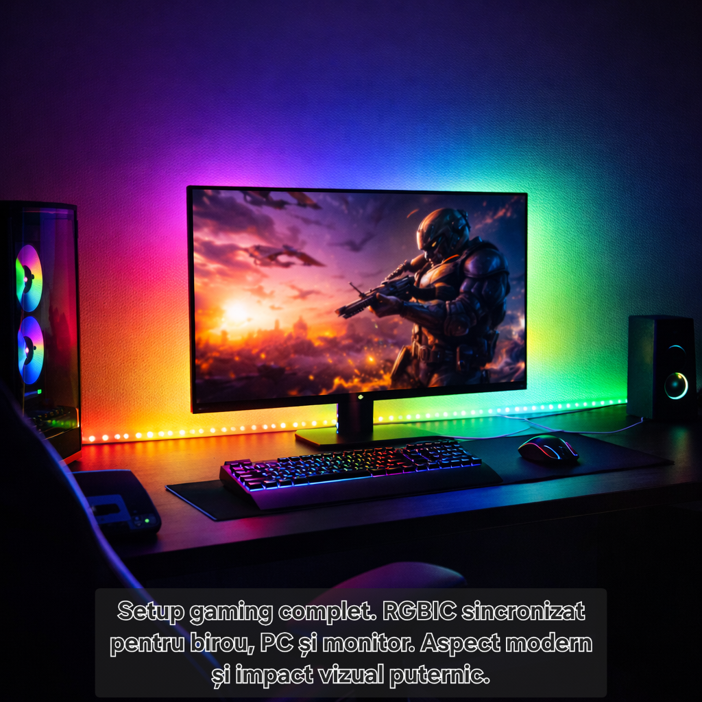 Bandă LED S Eye RGBIC 30 m, iluminare ambientală multicolor, alb reglabil 2700K 6500K, telecomandă inclusă