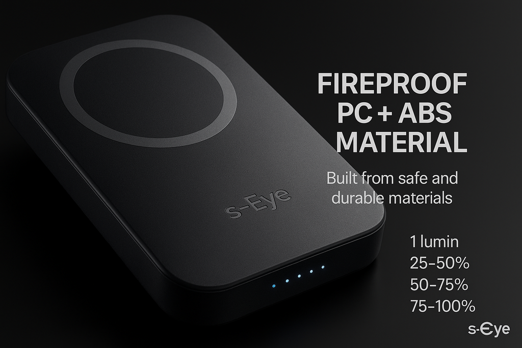 Baterie externa, Powerbank Magnetic s-Eye 5000 mAh cu Suport MagSafe si Stand Integrat – Incarcare Rapida USB-C & Wireless